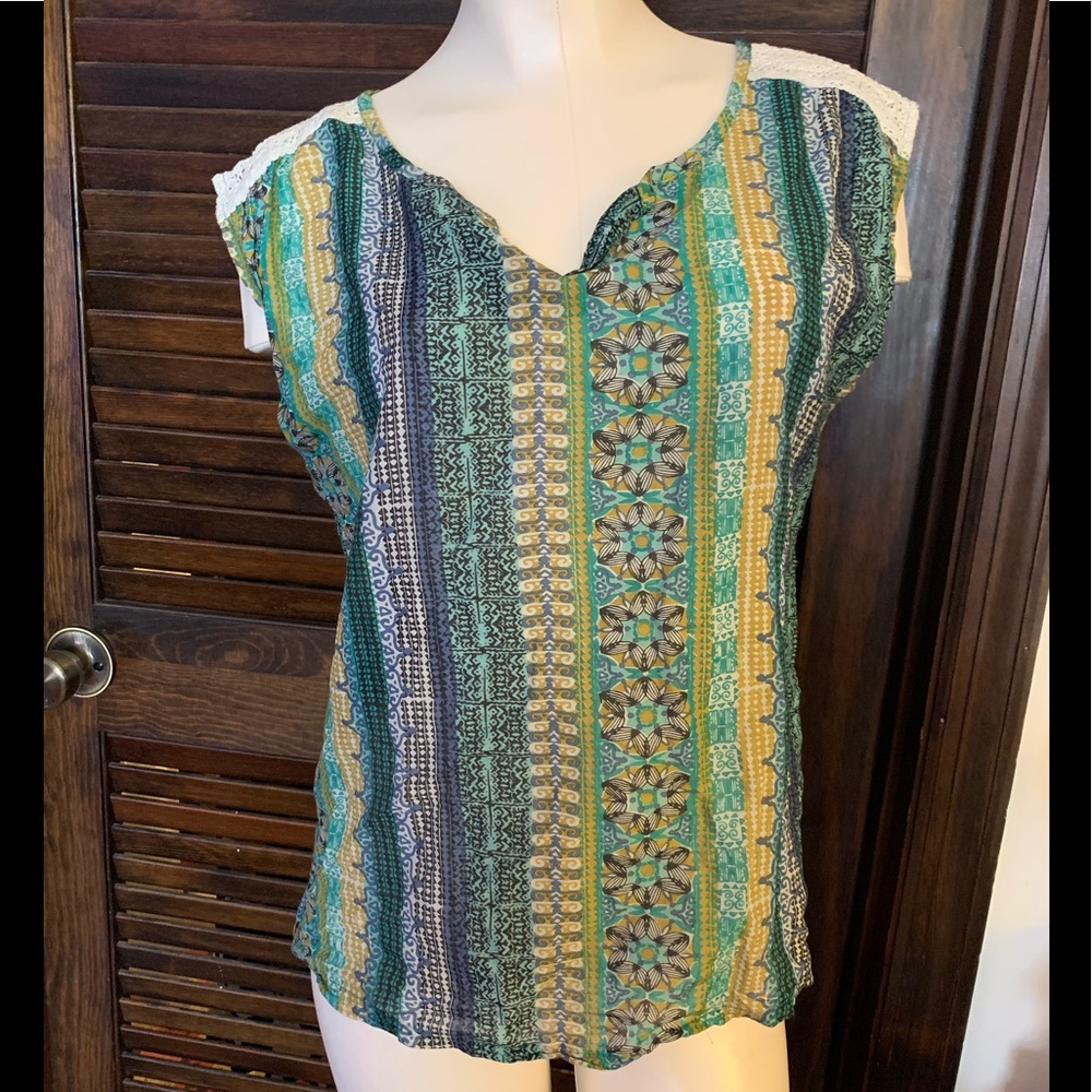 Prana cap sleeved blouse, S